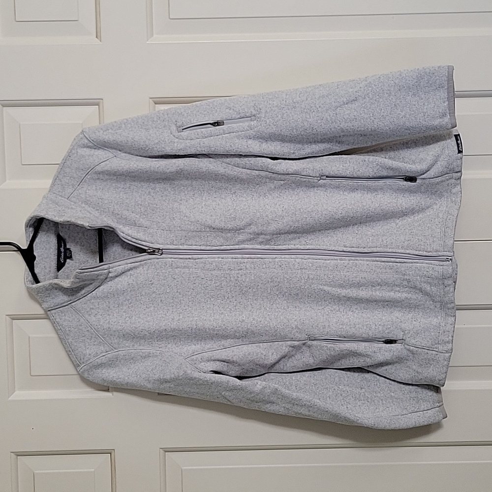 Eddie Bauer women's gray zip up jacket sz M
